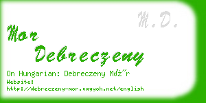 mor debreczeny business card